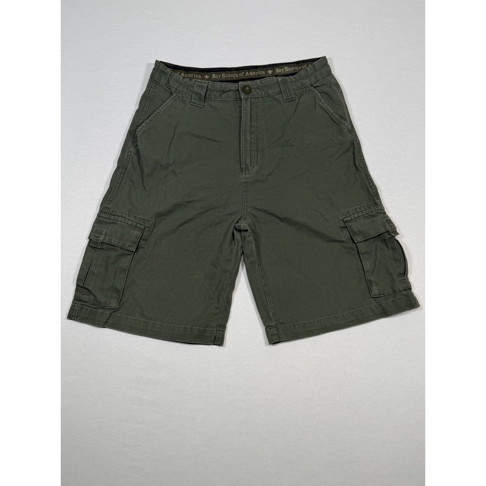 Boy Scouts Of America Shorts Boys 2XL Green Canvas Cargo Uniform BSA Outdoor